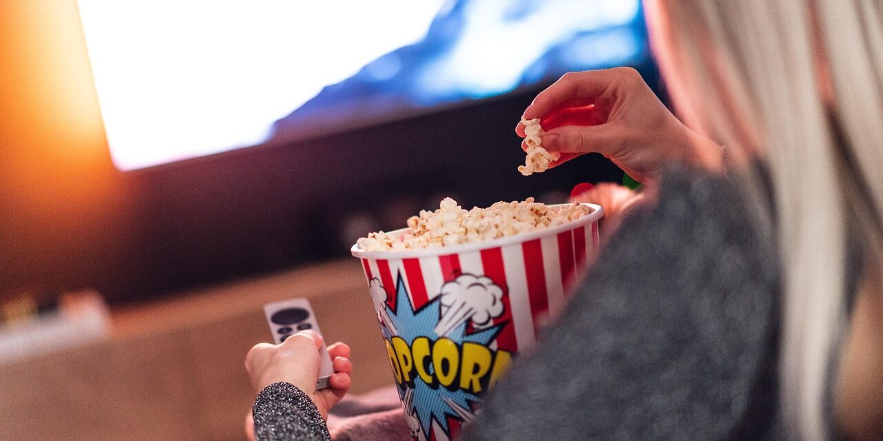 person watching movie on streaming