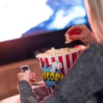 person watching movie on streaming