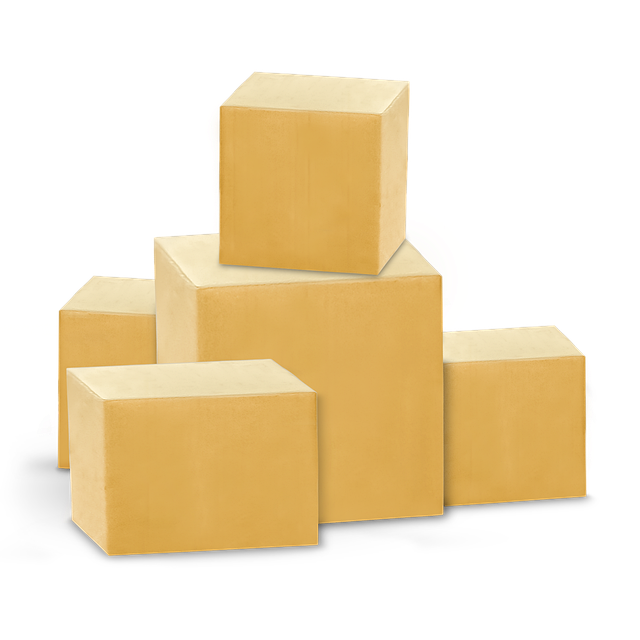 A stack of plain brown cardboard shipping boxes