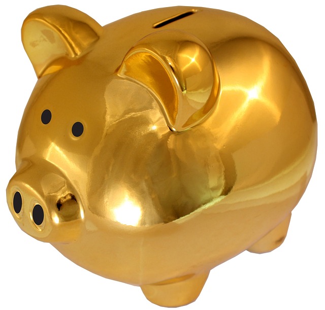 A shiny golden piggy bank