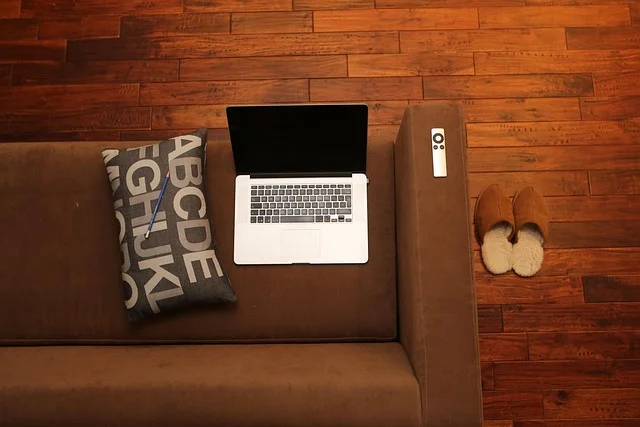 MacBook Pro on a couch, which can worsen heat damage.
