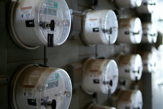 Multiple electric utility meters installed on a wall