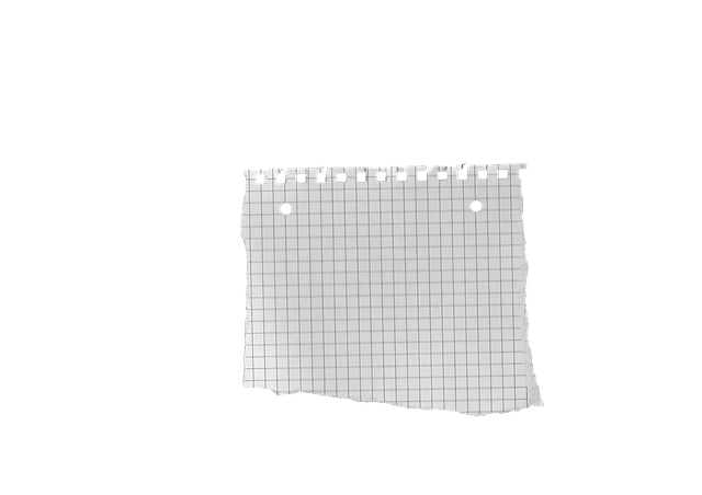 Self organizing feature map: A torn piece of blank grid notebook paper