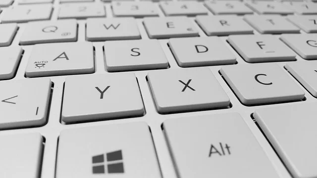 A close-up view of a computer keyboard